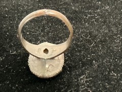 VTG Memorial Photograph Ring c1930s 1940s Portrait Under Glass Brass