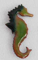 3 ViNTAGE MCM ENAMEL ON COPPER STARFiSH SEAHORSE CATTAiLS SUNSET BROOCH PiN LOT