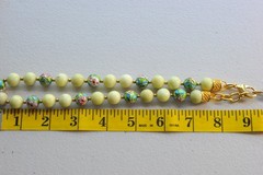 lime green Beaded Necklace semi-precious Gemstone pendant glass beads MA2