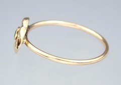 Dainty Antique Edwardian Solid 15k Gold Green Paste Floral Flower Ring – Sz 6.25