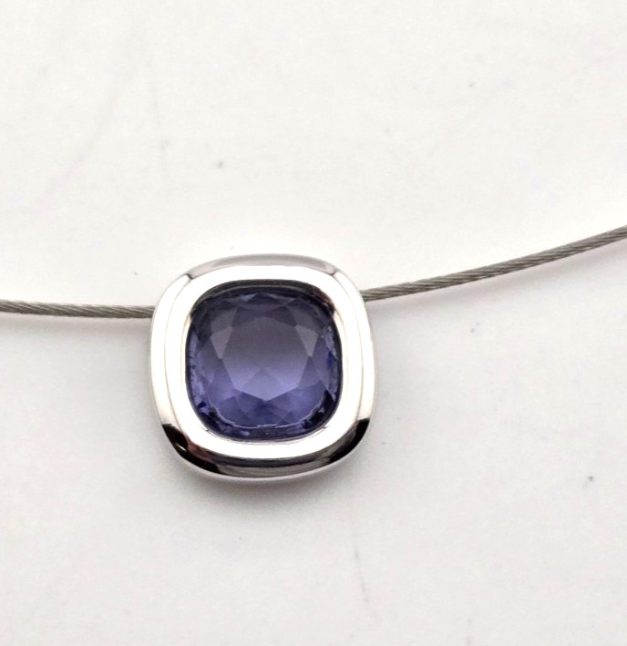 Swarovski Vintage cable necklace with purple crystal slide pendant