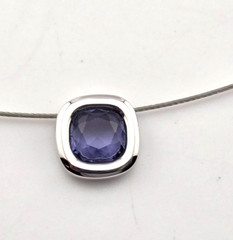 Swarovski Vintage cable necklace with purple crystal slide pendant