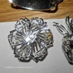 Vintage Costume Jewelry brooch Lot + Etc Rhinestones Earrings bracelet Necklace