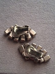 Baguette & round rhinestone glamorous climber clip on earrings, vintage…