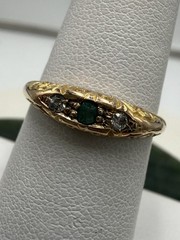 Antique Diamond & Emerald 3-Stone Band