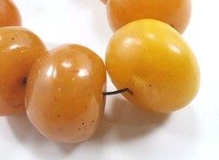 Vtg Egg Yolk Butterscotch Amber Bakelite Chunky Beads 40-45mm x 30mm, 326+ Grams