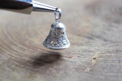 Sterling Silver BELL Charm makes chime sound