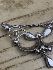 Vintage Lind Gal Sterling Silver 925 Signed Art Deco Necklace Signed LG 15”