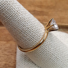 Vintage 1960s Vargas 14k HGE CZ Solitaire Ring Sz 9.75