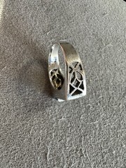 Vintage Artisan Sterling Silver Blue Topaz Baguette Marcasite Ring Sz 5.5