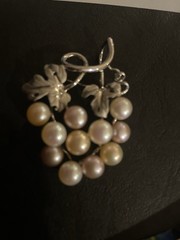 925 Sterling Silver Antique Art Deco Pearl Floral Pin Brooch A Beauty!