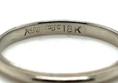 Art Deco Wedding Band Anniversary Ring 18K White Gold Kingcraft Original 1930’s