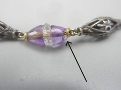 Art Deco 1920s Bracelet Sterling Silver 14K Gold Amethyst Rock Crystal Quartz