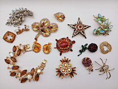 Vintage Rhinestone LOT Juliana Alice Caviness Warner Barclay 15 pcs