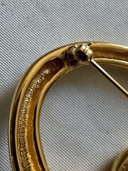 Vintage Monet Modernist Brooch Gold Tone