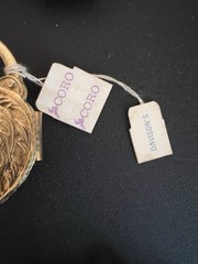 VTG NWT CORO BOOKCHAIN LOCK & KEY BELT + 2 KEY BROOCHES, 1 STERLING BOOK PIECE!
