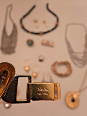 Vintage & Contemporary Jewelry Lot – NAPIER Stamped Bracelet, Cameo Necklace & M