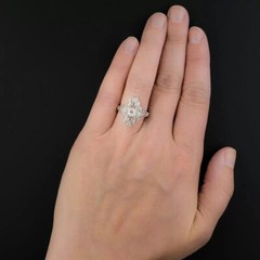 0.68Ctw White Round Cut Antique Long Style Engagement Wedding Ring In 925 Silver