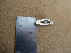 Antique Victorian Etched Yellow Gold Filled Red Garnet Seed Pearl Small Pin #306
