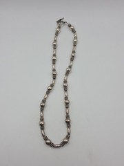 Vintage Sterling Silver 925 Beaded Toggle Necklace 17″ 30g