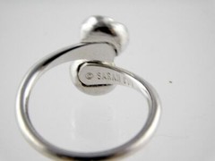 Sarah Coventry Silver Plated Metal Double Rose Bypass Ring Size 8 Weighs 4g