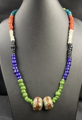 Beautiful African Glass Beads With Nepali Bead Vintage Necklaces