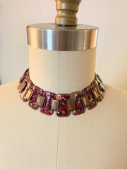 Mid-Century Enameled Copper Necklace | Studio Craft Movement | Red Confetti VTG