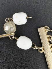Vintage W Germany Milk Glass Faux Pearl Multi Strand Statement Necklace 90g…