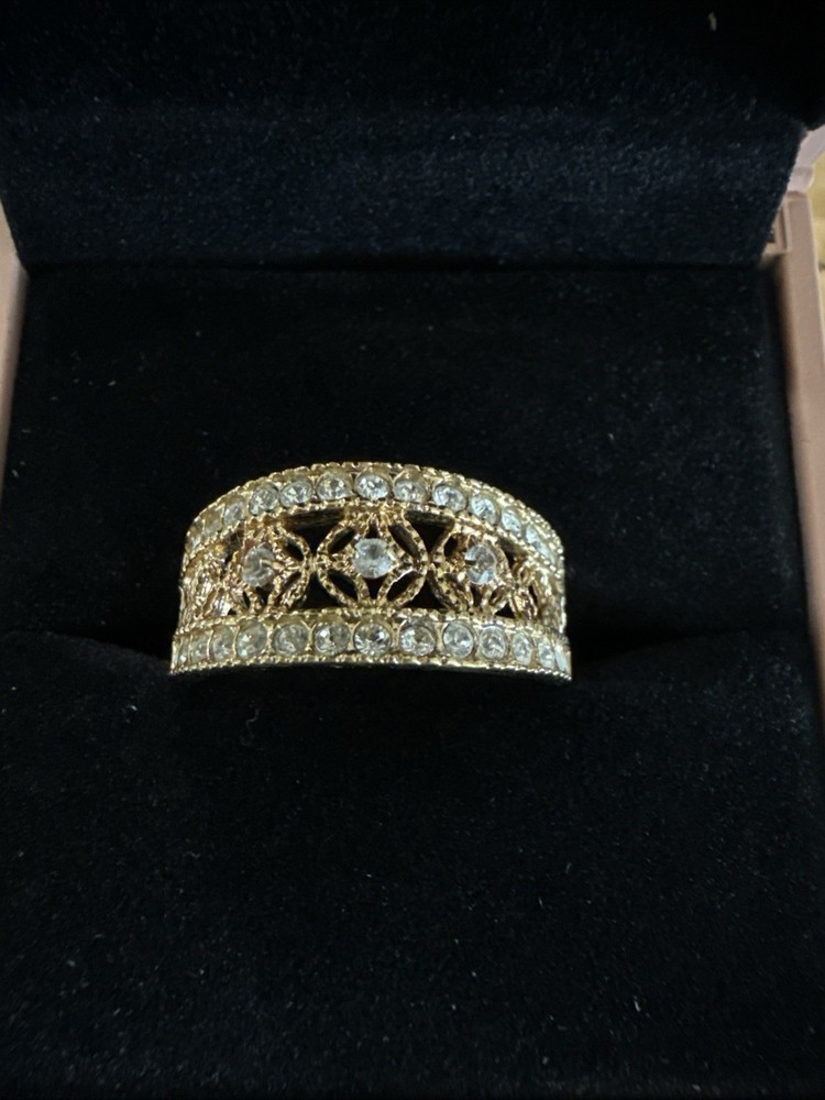 Vintage 14k HGE Lind Yellow Gold Ring CZ Size 11.25
