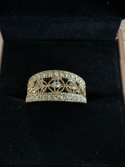 Vintage 14k HGE Lind Yellow Gold Ring CZ Size 11.25