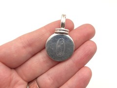 Vintage Solid Sterling Silver 925 Fancy Monogram Engraved Letter O Pendant