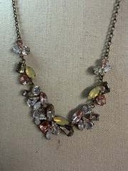 Vintage Unbranded Gold Tone Adjustable Length Rhinestone Statement Necklace