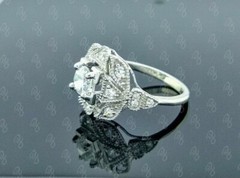 2.90Ct Art Deco Style Lab Created Diamond Engagement 14k White Gold Finish Ring
