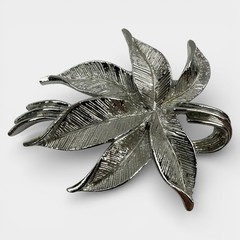 Gerry’s Silver Tone Leaf & Flower Brooch Pin Set Vintage Signed
