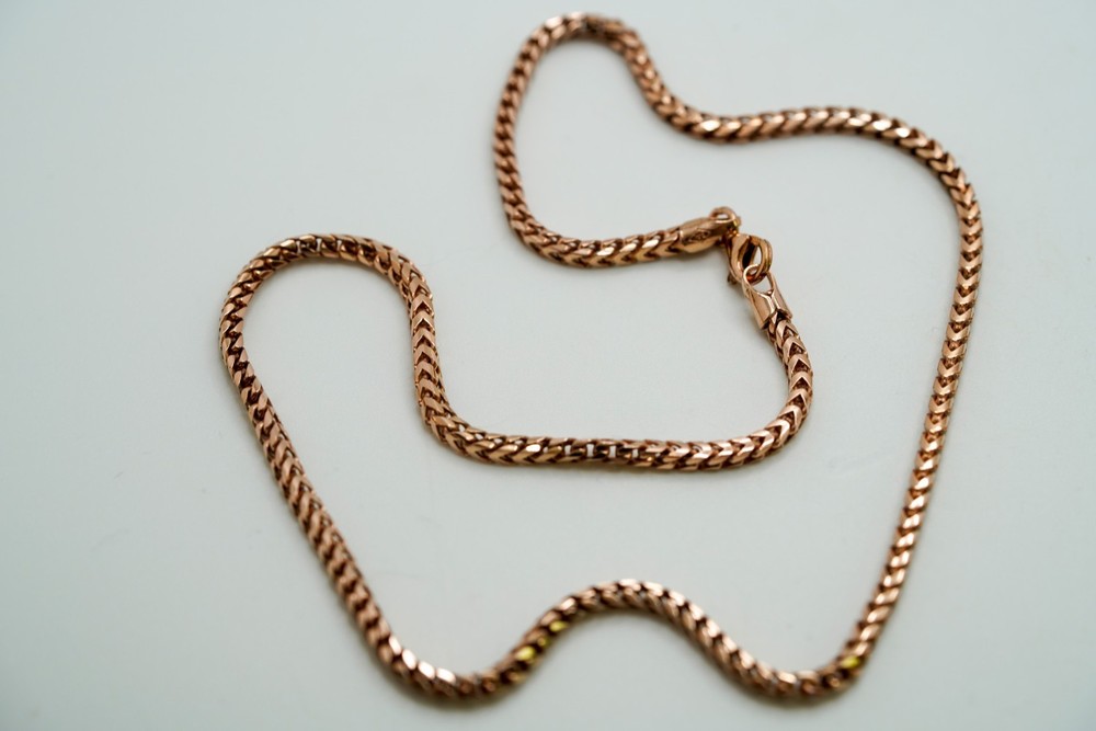 VNT Rose Gold Plate Over Sterling Silver Chunky Chain Necklace 16″ x 2mm JB47