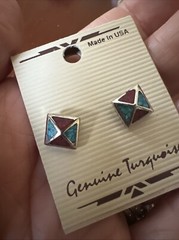 Lot of 4 Pair Modernist Enameled Earrings 1980s/1990s Vintage Jewelry NWT