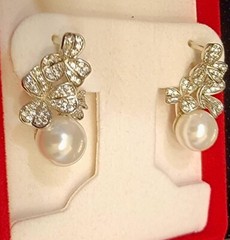 Sterling Silver 925 Earrings and Brooch Set Made in Russia
