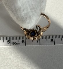Antique Edwardian 10k Rose Gold HALO Ring Size 8 Ladies STUNNING RARE SETTING