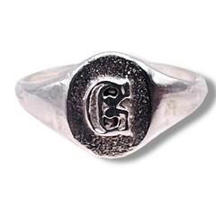 Initial Letter G Signet 925 Sterling Silver Child Baby Pinky Ring Size 3.25