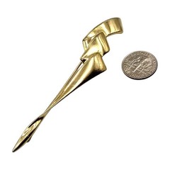 Vintage Brooch MJent Signed Abstract Design Regal Radiance Gold Tone SKU 2198