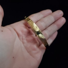 Vintage Cuff Bracelet Gold Tone Starburst 6.75″