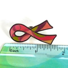 Amoena 2008 Enamel Breast Cancer Awareness Ribbon Collectible Lapel Pin Brooch