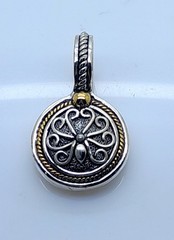 Vintage unique Boho style two tone round shape Pendant charm fashion jewelry