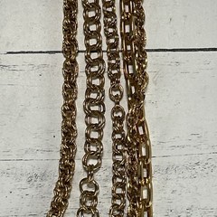 Vintage Gold Tone Multi Strand Chain Necklace 1980s-1990s Costume Jewelry