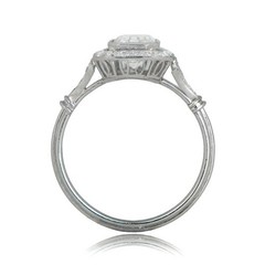 2CT Asscher Lab Created Diamond Vintage Art Deco Octagon Halo Ring 14K Gold Over