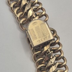 Vintage BB 12KGF Yellow Gold Filled Princess Link Chain Necklace Choker 56g 15″