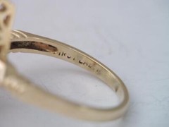 VINTAGE SOLID 14K GOLD & DIAMOND RING sz 4 3/4