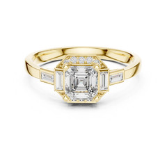 1.50CT Asscher Cut White Moissanite With 10K Yellow GoldFN Women Daily Wear Ring