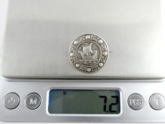 Antique Scotland Sterling Silver Boat Brooch Ship Pin 7.2g 7/8 Inch Diameter