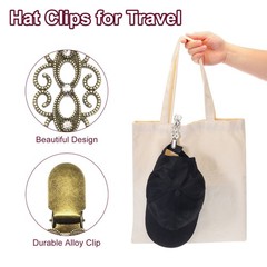4PCS Hat Clips for Travel, Alloy Retro Cardigan Clip, Bronze